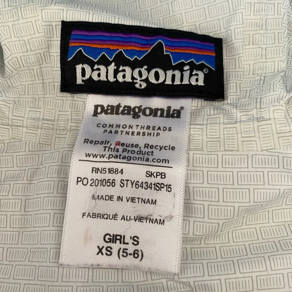 Patagonia h2No Waterproof Girls / Kids Blue Jacket XS 5-6 - Picture 12 of 12